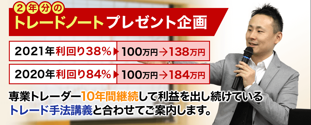 2年分のトレードノートプレゼント企画
