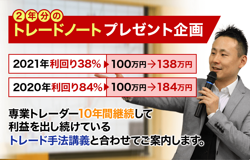 2年分のトレードノートプレゼント企画